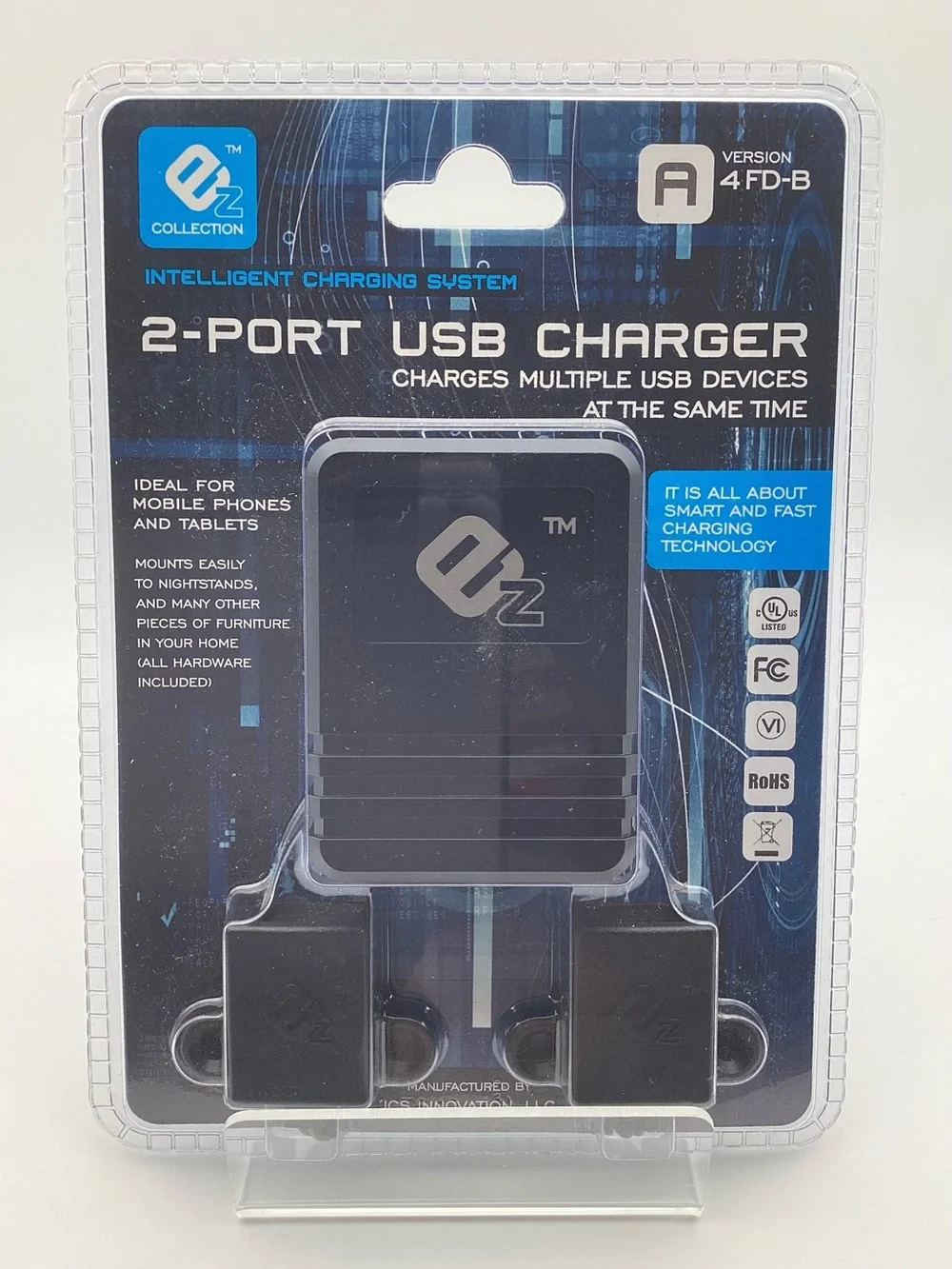 EZ Collection 2-Port USB Charger - Black